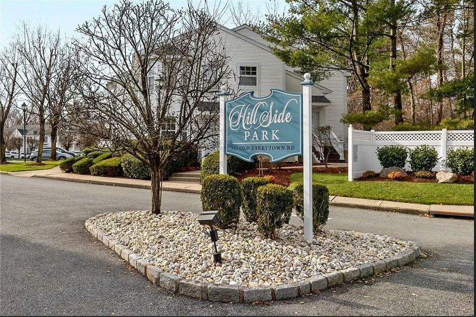 view of community sign