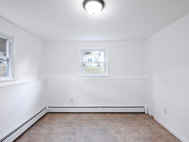 empty room with baseboard heating