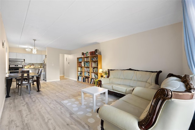 living room featuring light hardwood / wood-style floors