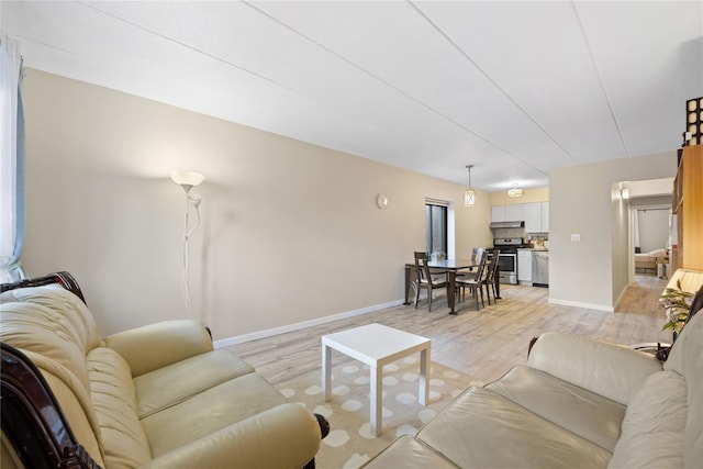 living room featuring light hardwood / wood-style flooring