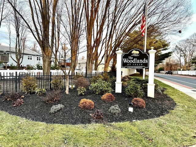 view of community sign