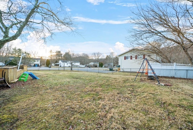 view of yard featuring a playground