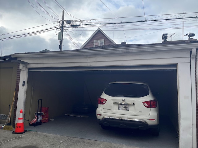 view of garage