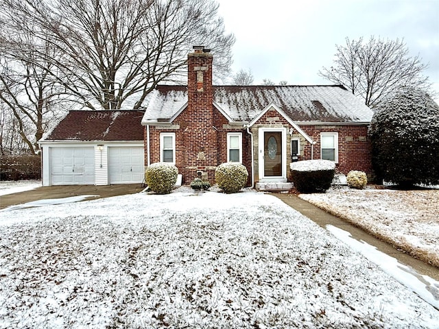 view of front of house with a garage