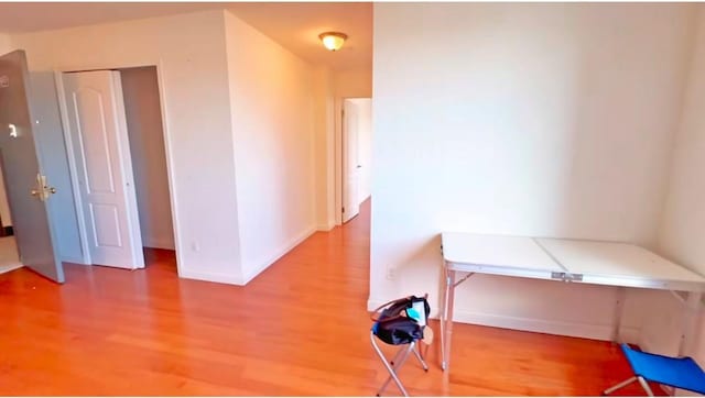 office space featuring hardwood / wood-style floors