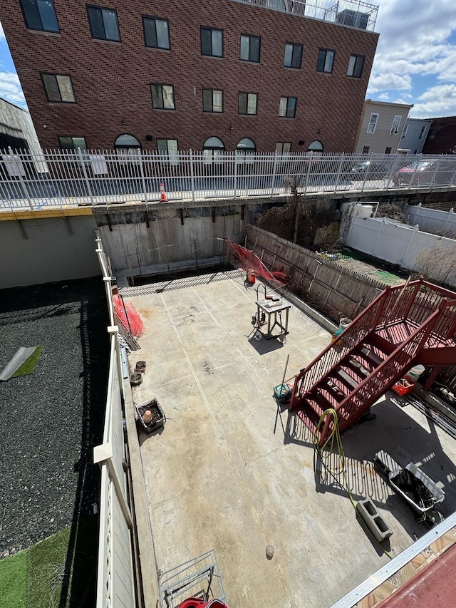 exterior space featuring fence