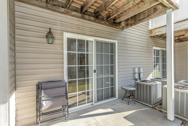 view of patio / terrace featuring central AC