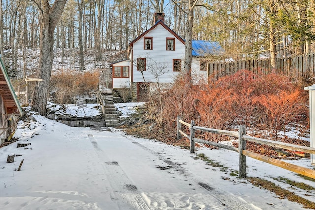 view of snowy exterior