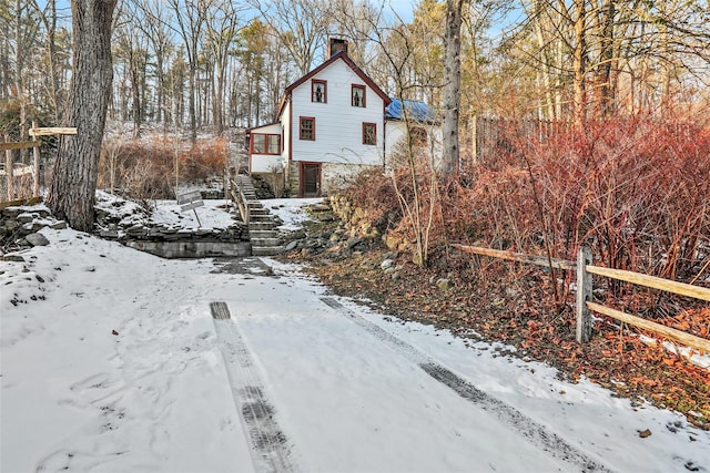 view of snowy exterior