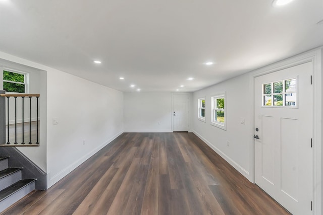 entrance foyer with dark wood-type flooring