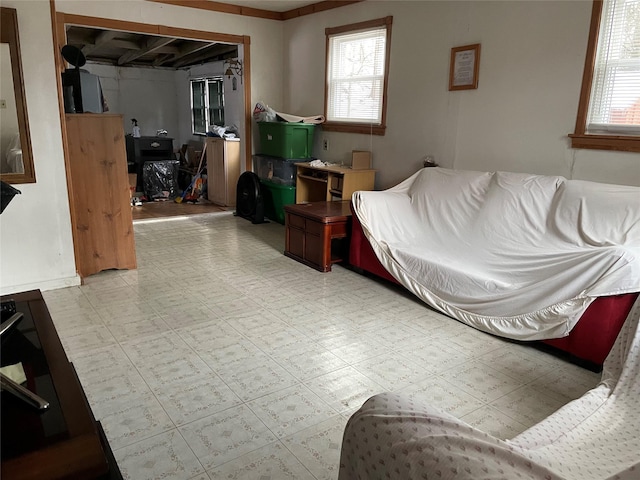 living room featuring a healthy amount of sunlight