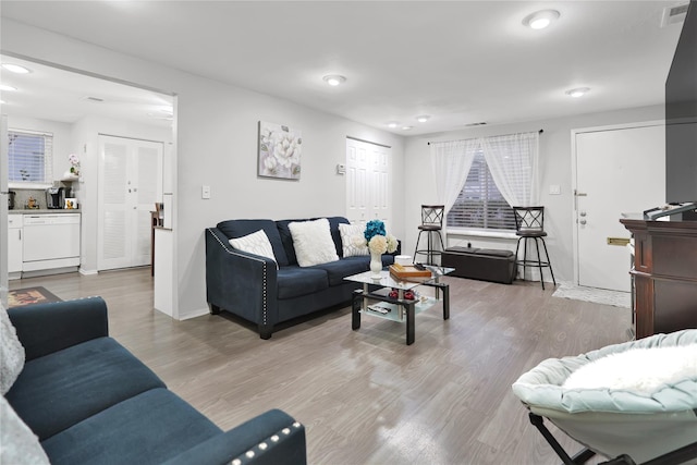 living room featuring hardwood / wood-style flooring