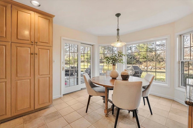 view of tiled dining space