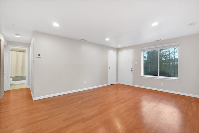 empty room featuring light wood-type flooring