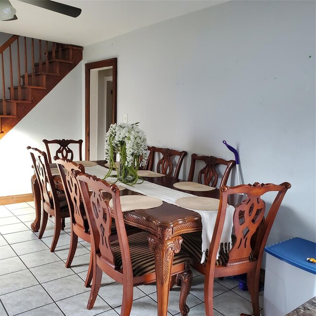 view of tiled dining area