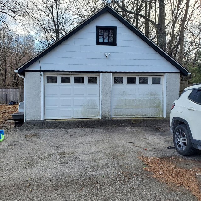 view of garage