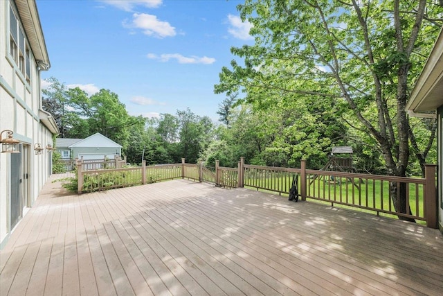 view of wooden deck