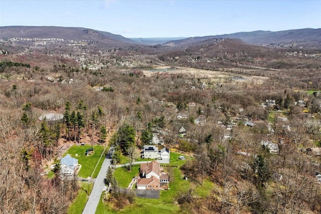 bird's eye view featuring a mountain view