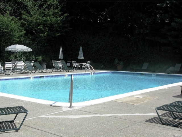 view of pool featuring a patio area