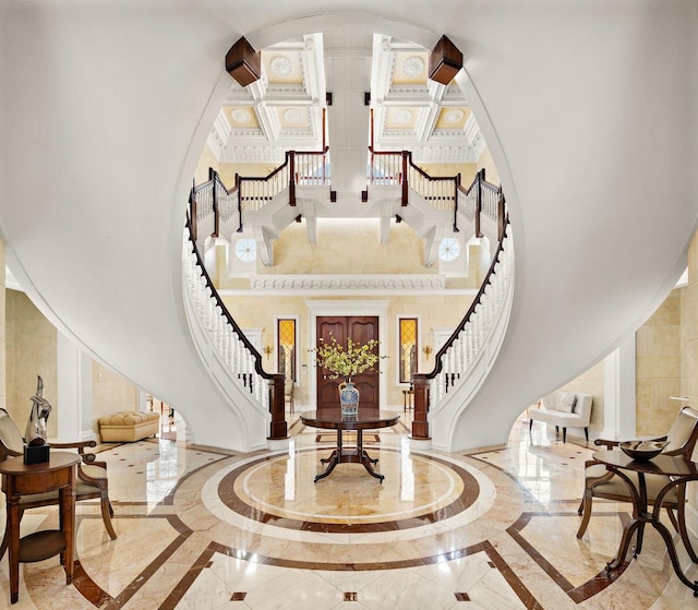 foyer with a high ceiling