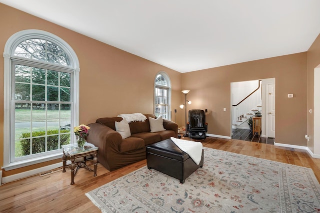 living room featuring hardwood / wood-style floors