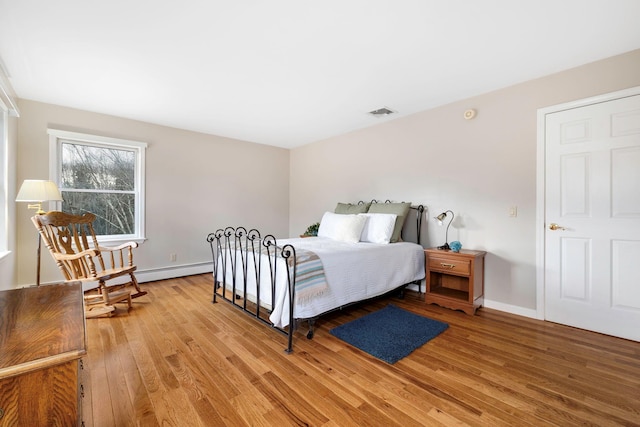 bedroom featuring light hardwood / wood-style floors