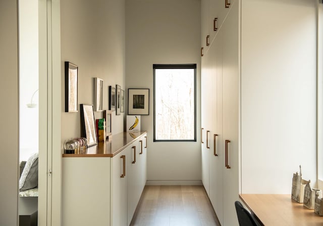 hall featuring light hardwood / wood-style flooring