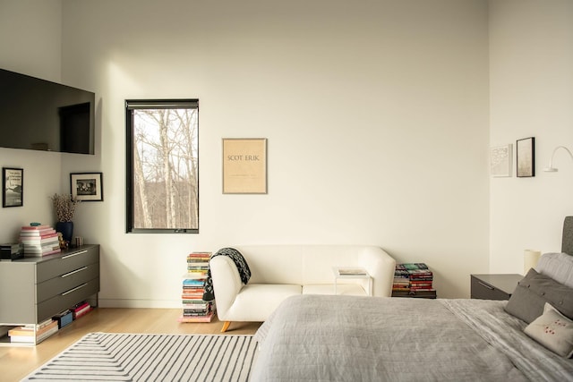 bedroom featuring light wood-type flooring