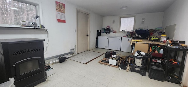 kitchen featuring washer and dryer