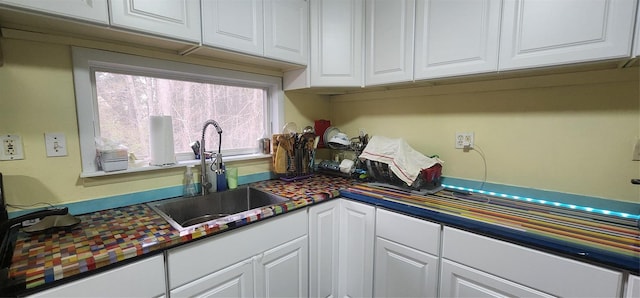 kitchen with white cabinetry and sink