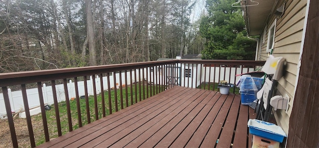 deck with a lawn