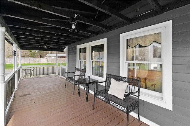 wooden deck with a porch