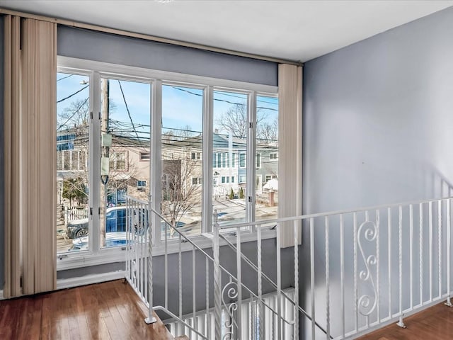 doorway to outside with dark hardwood / wood-style floors