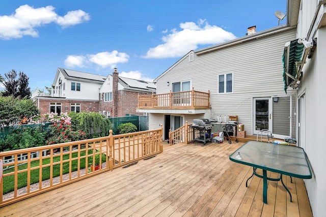 deck featuring grilling area