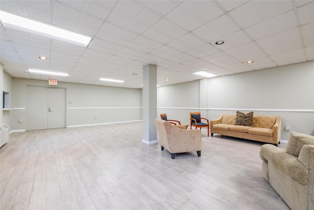 living room featuring light hardwood / wood-style floors