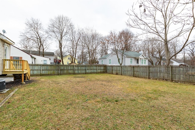 view of yard featuring a deck