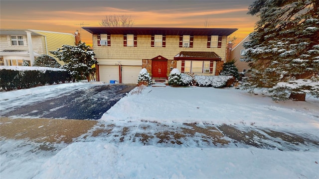 view of front facade with a garage