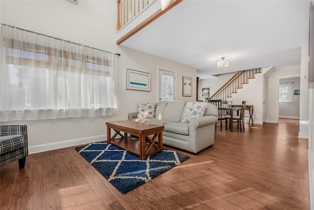 living room featuring hardwood / wood-style floors