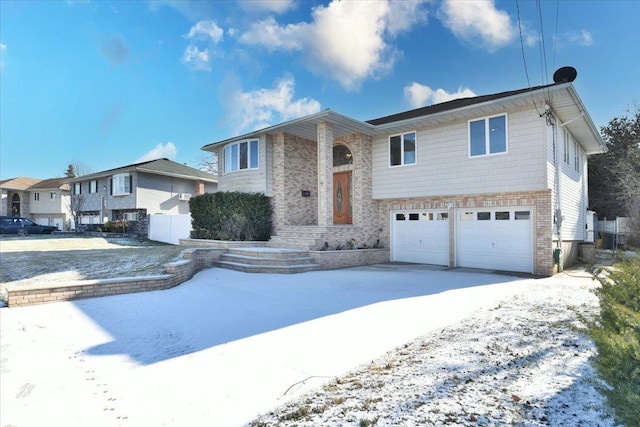 split foyer home with a garage