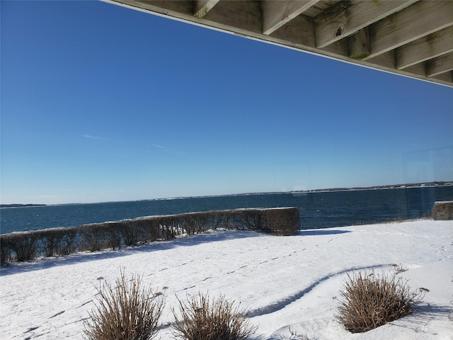 view of yard with a water view