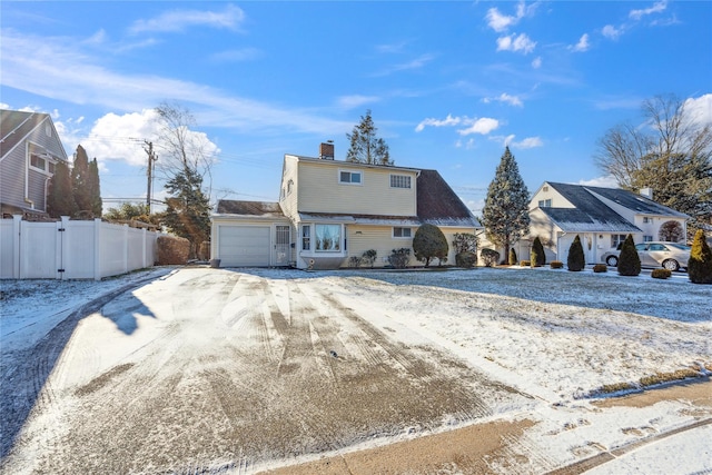 view of property featuring a garage