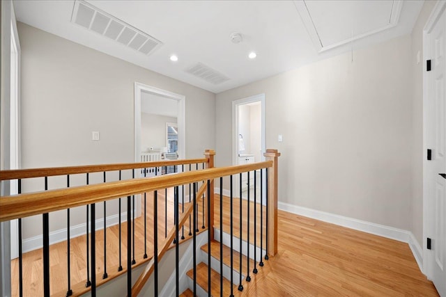 hallway featuring light wood-type flooring