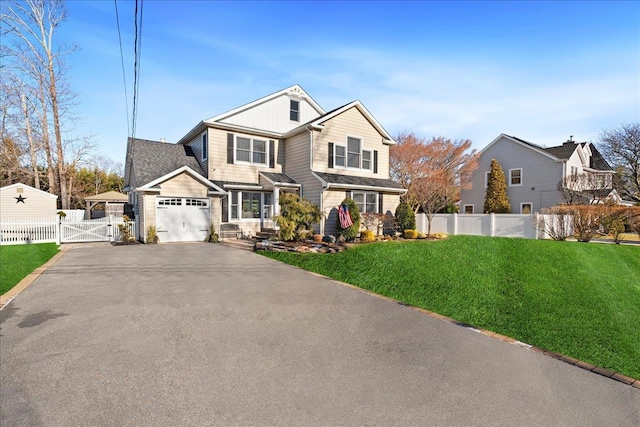 view of front facade with a front yard