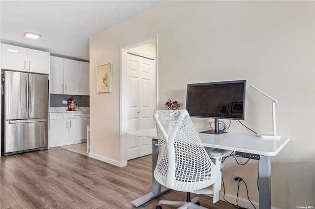 office area featuring hardwood / wood-style flooring