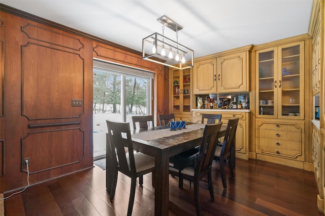 dining room featuring dark wood-type flooring