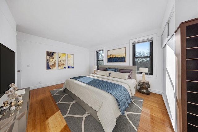 bedroom featuring hardwood / wood-style flooring