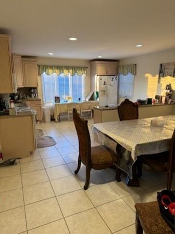 dining room featuring light tile patterned floors