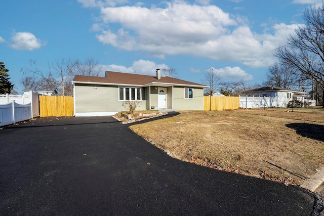 view of single story home