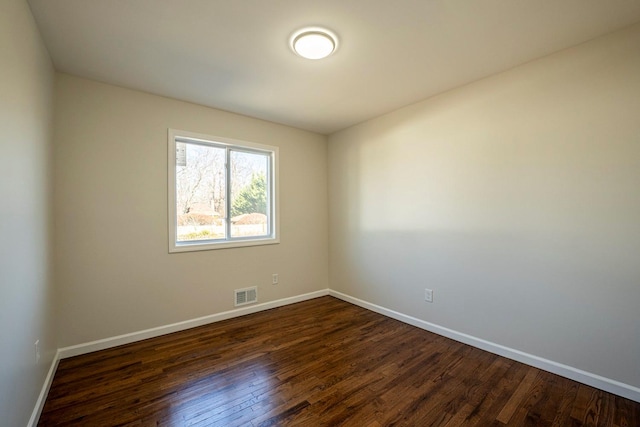 unfurnished room featuring dark hardwood / wood-style flooring