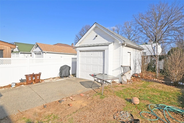 view of garage